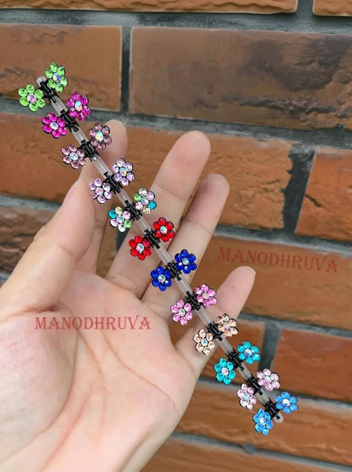 Blubby 12pcs Mini Hair Claws, Rhinestone Mini Metal Clutchers, Multicolor Hair Claw
