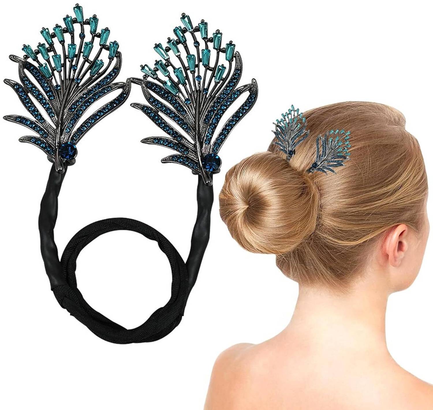 CHEFERYN ACCESSORIES-1PCS Rhinestone Flower Hair Clip Bun Clip