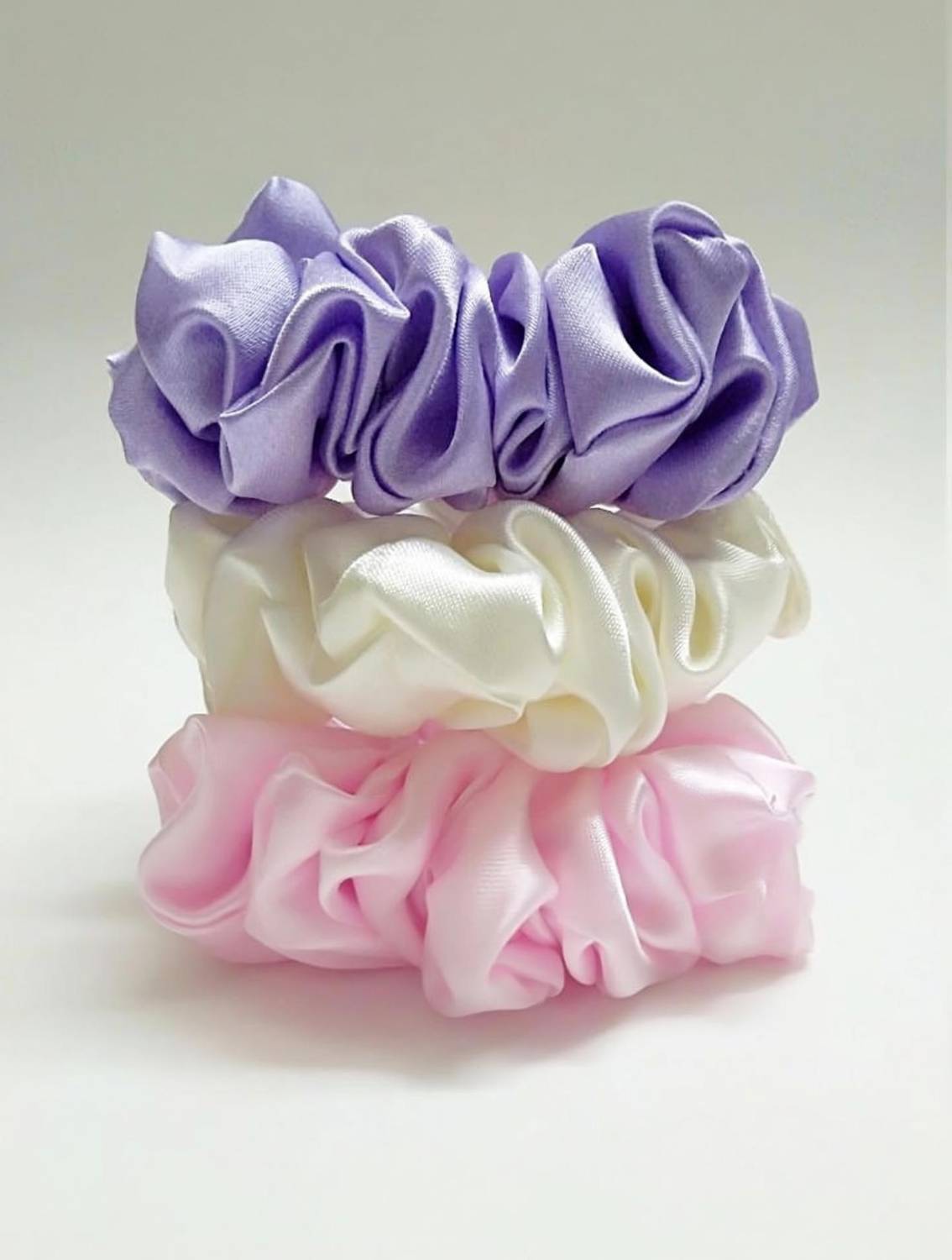 Attune Silk Satin Scrunchies for women|Hair Ties Rubber Bands Scrunchy Combo of 3 Hair Band