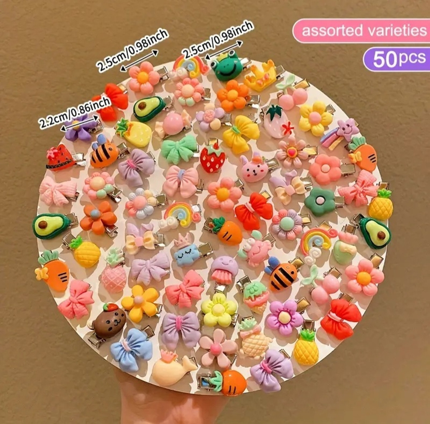 Image of Blubby 50pcs Cute Candy Colour Hair Clips, Side Clips for Kids Girls Women Hair Pin