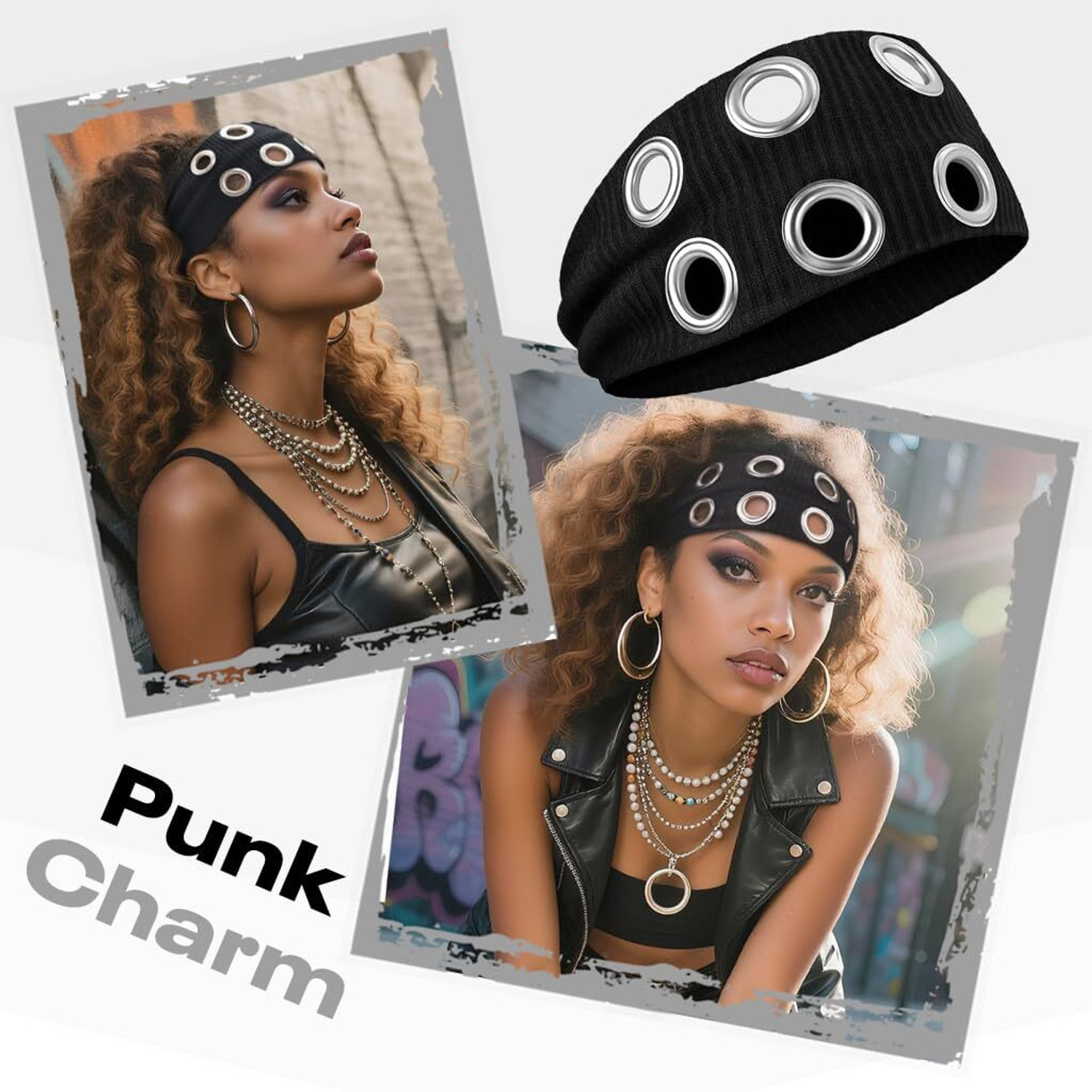 Image of mohaati Black Wide Knitted Band Head Band