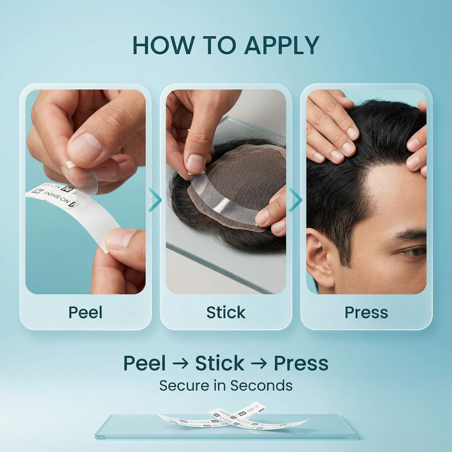 Image of Newlo No Shine | Patch Tape | Waterproof | Double Sided | 36pcs /Bag Hair Accessory Set