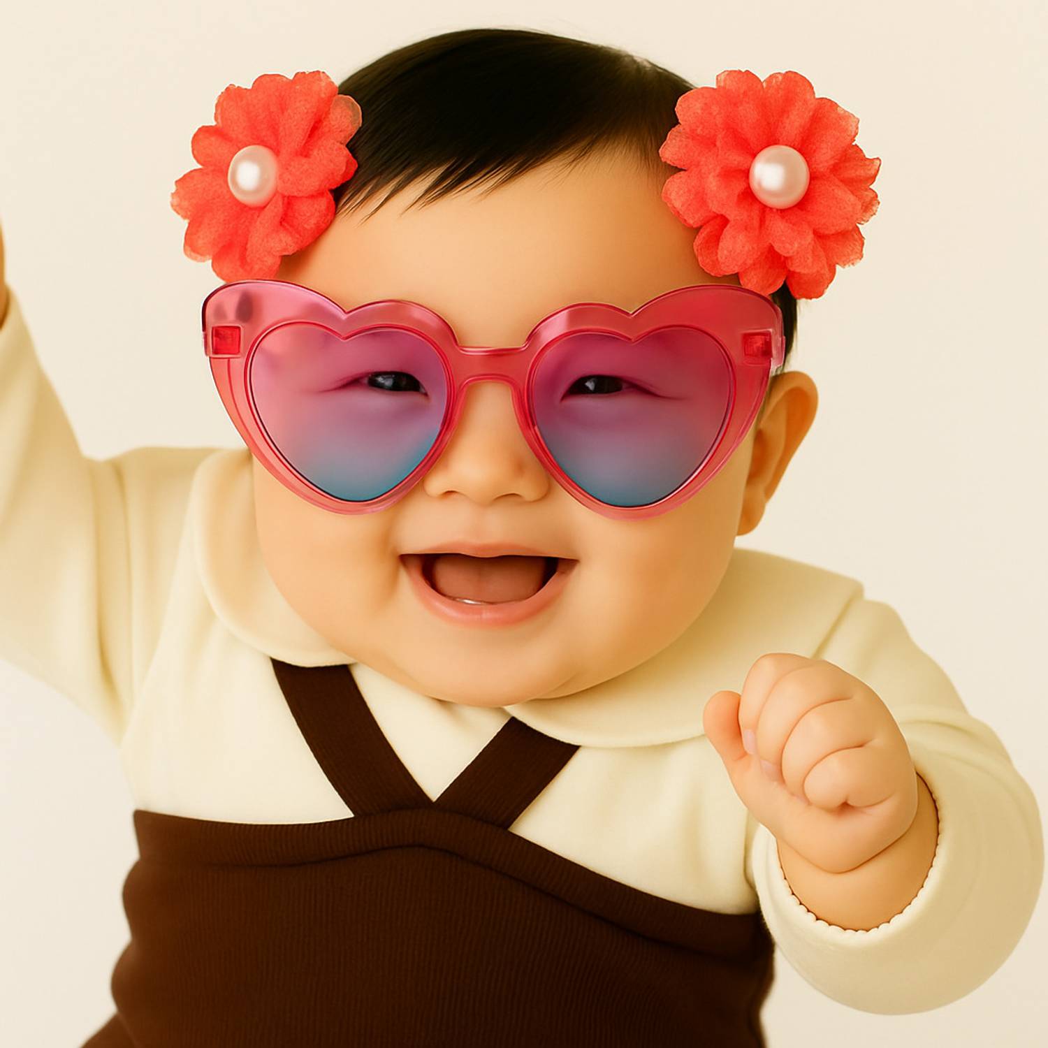 Anna Stella Cute Baby Birthday Gift Set 1Pc Sunglasses & 2Pcs Flower Clips for Girls,Babies Hair Clip