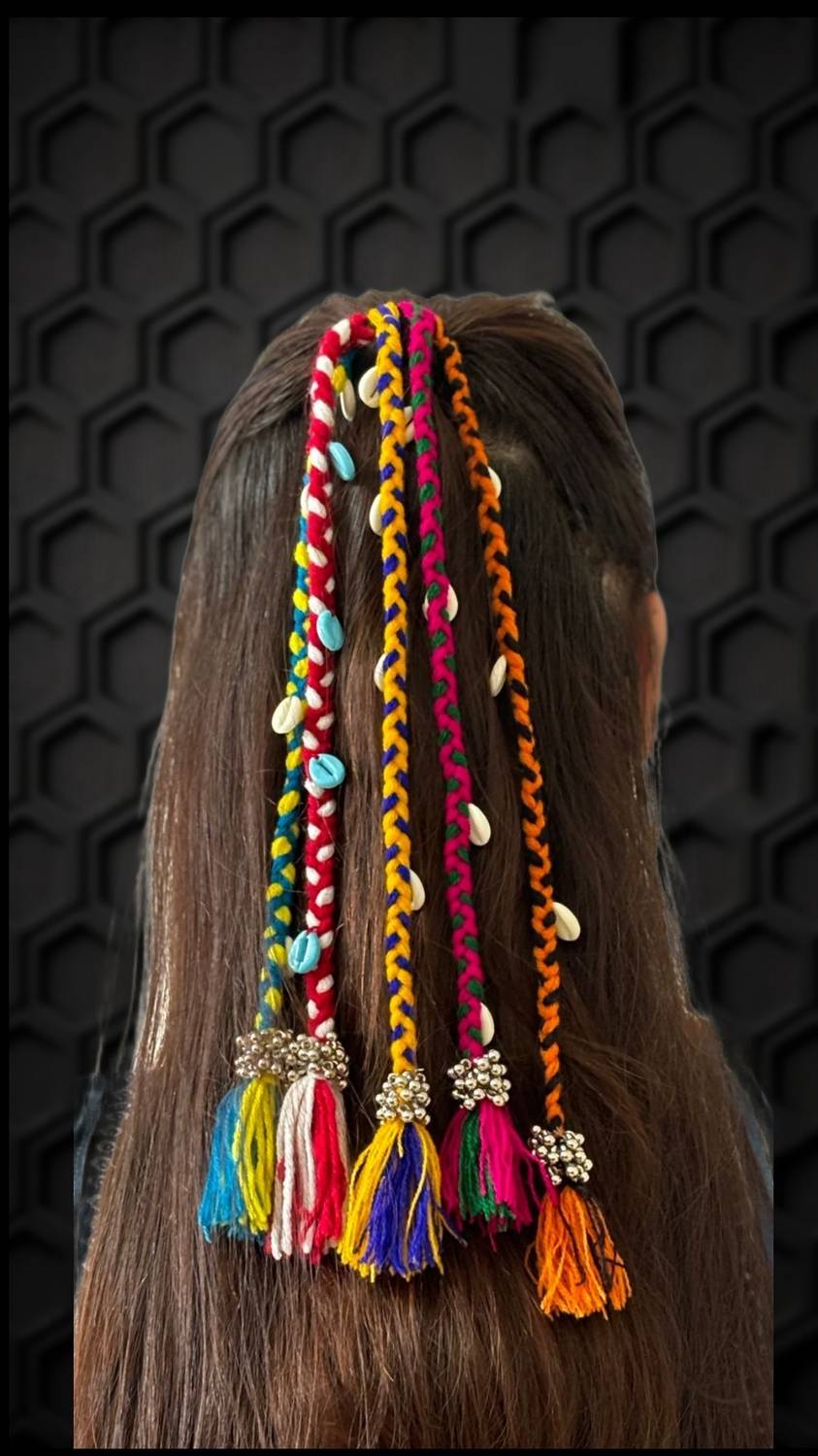 AGBO Navratri Look Hair braids with Rubber Bands For Rainbow Braids Girl and Women Hair Band