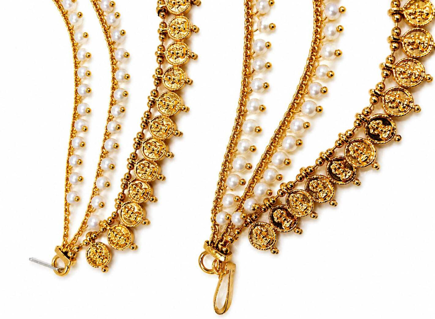 Image of DIMANI classic pearl peared ear chain pair Hair Chain