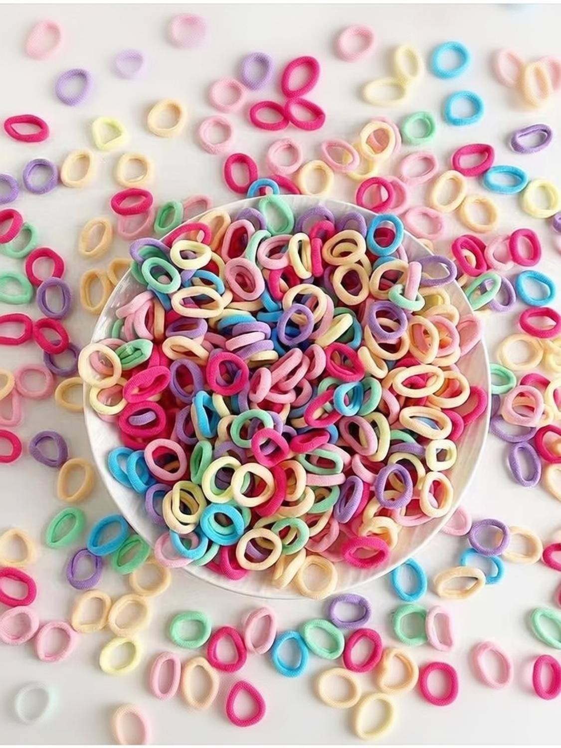 Alucia 100pcs Hair Rubber Bands Ties Ponytail Holders For Girls and Women (Multicolor) Rubber Band