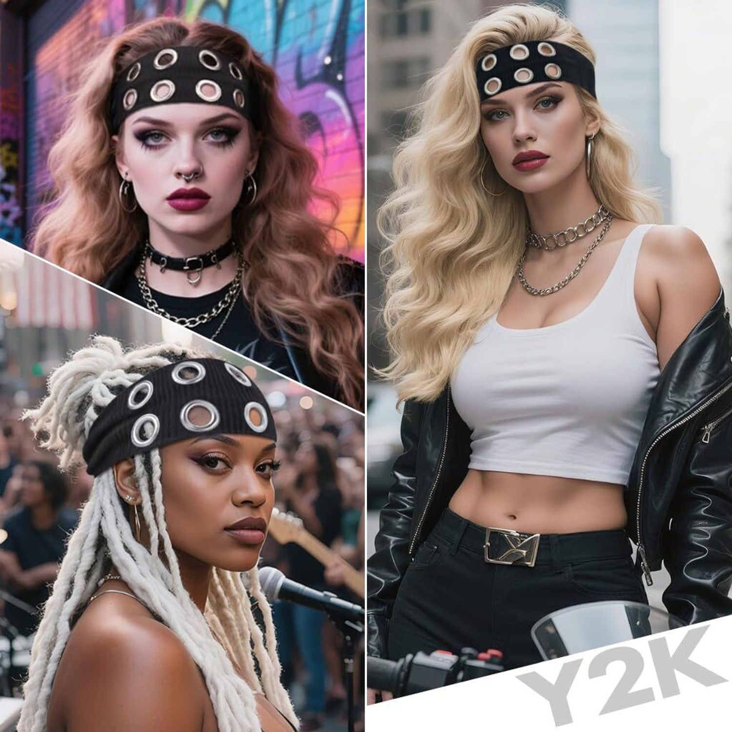 Image of mohaati Black Wide Knitted Band Head Band