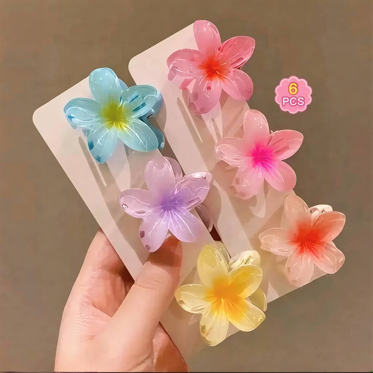 Aayra Pack of 6 Small Size Flower Clip Hair Clutcher For style & Fashion Women & Girls Hair Claw