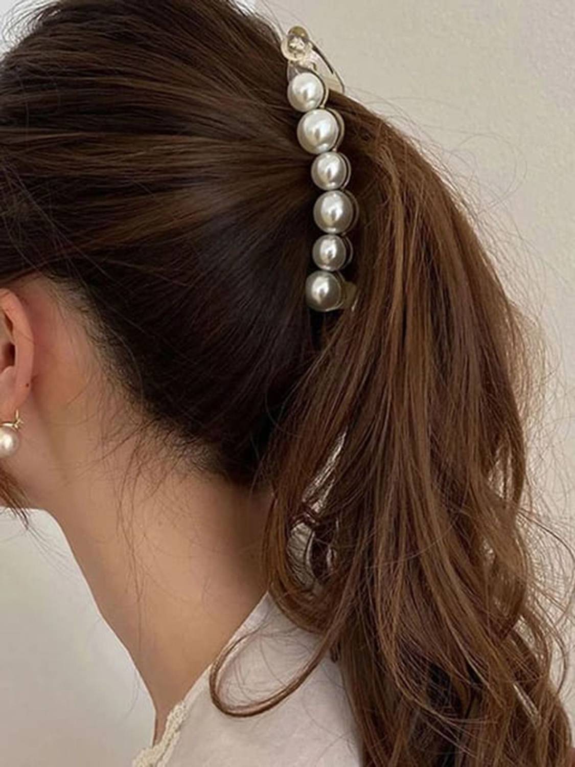 BAOER Pearl Hair for Women 1 PC Banana Clip