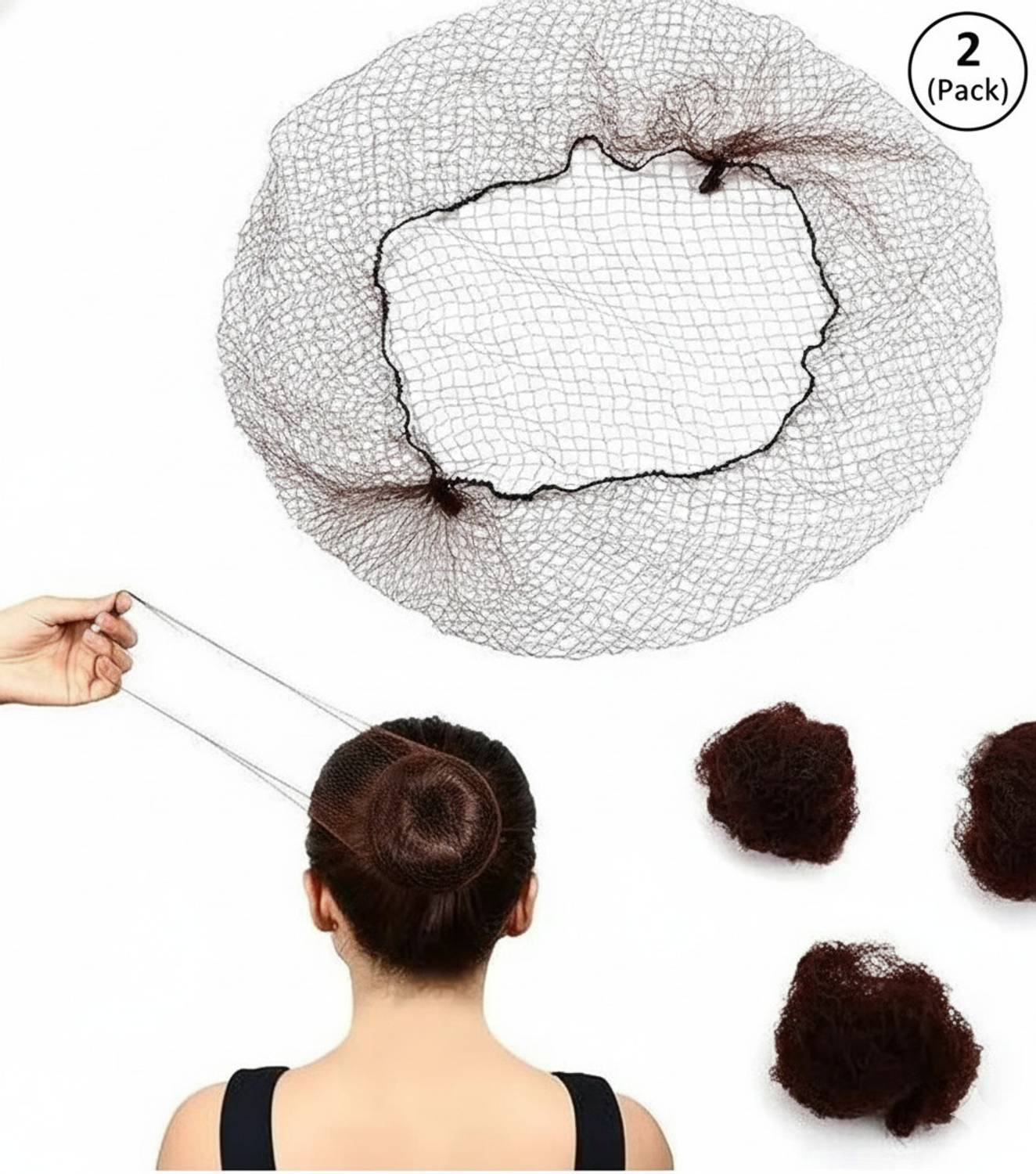 Blushbay Invisible Hairnets for Bun Elastic Edge Mesh Hair Net Ballet Bun Holder Bun Stick
