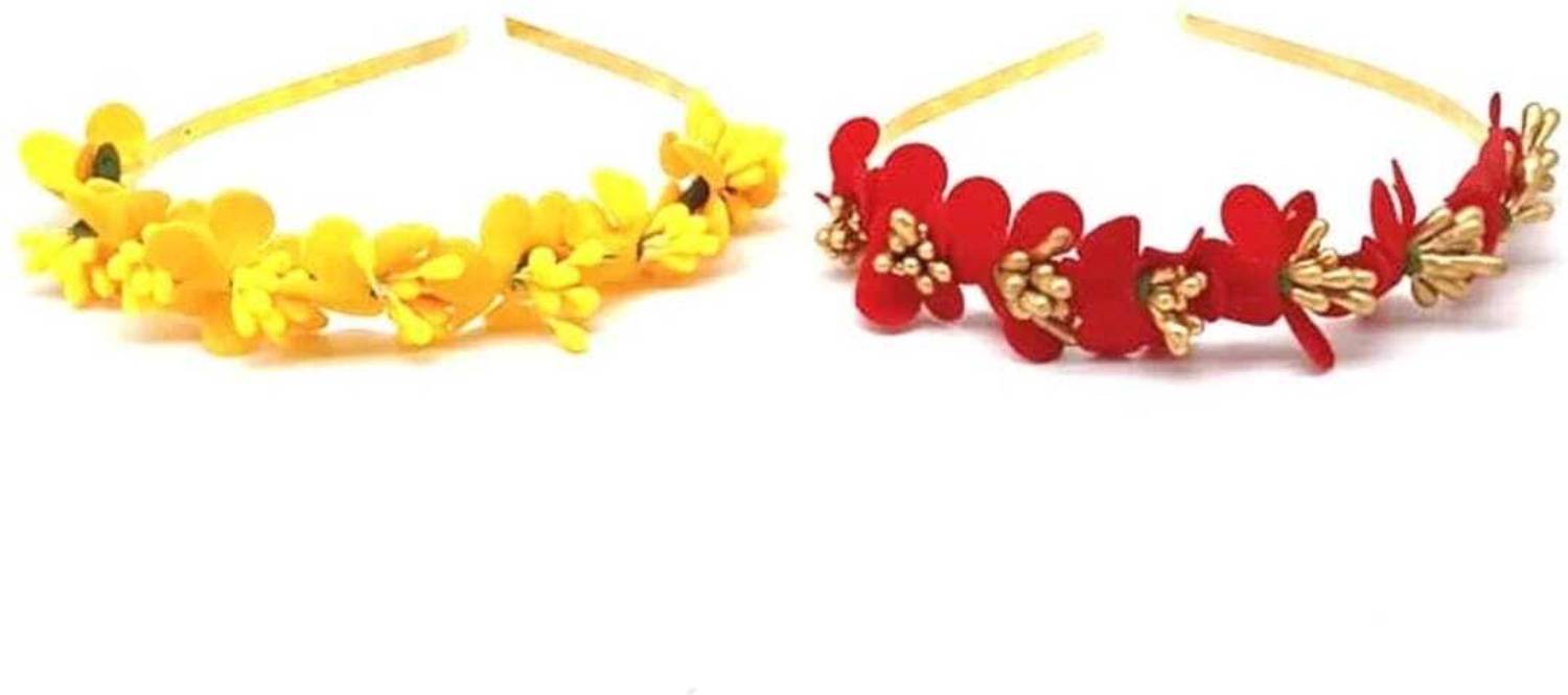 arushifashion HairBand-Red & Yellow Hair Band