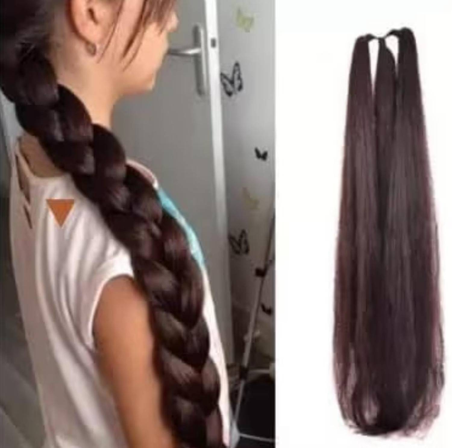 Bringslight Artificial Fake Long Braid Choti For Hair Extension 1 Piece(Brown) Braid Extension
