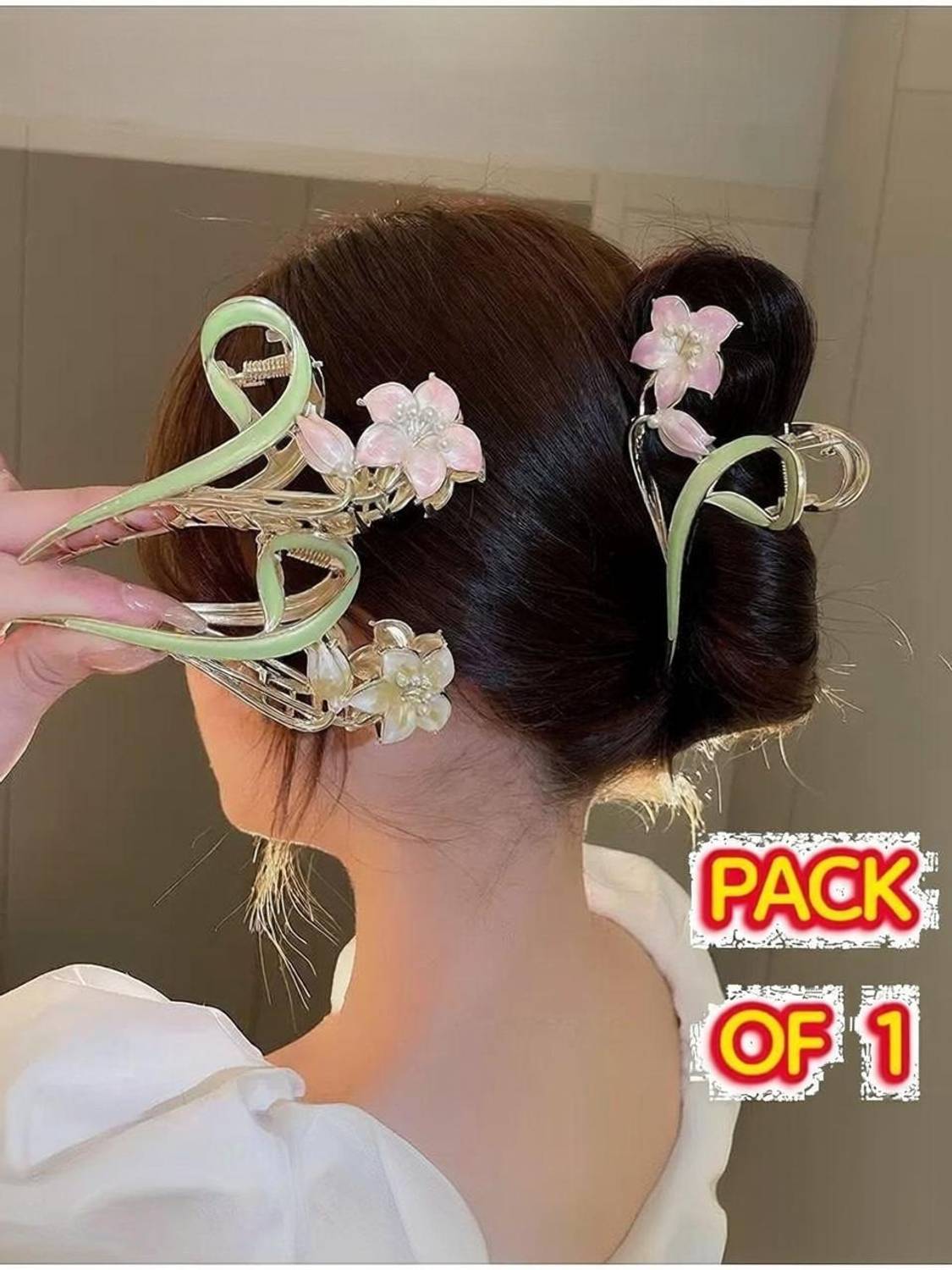 Aayra Pack of 1 New Luxury Vintage Metal Hair Claw Sweet Simplicity Shark Clip Hair Claw