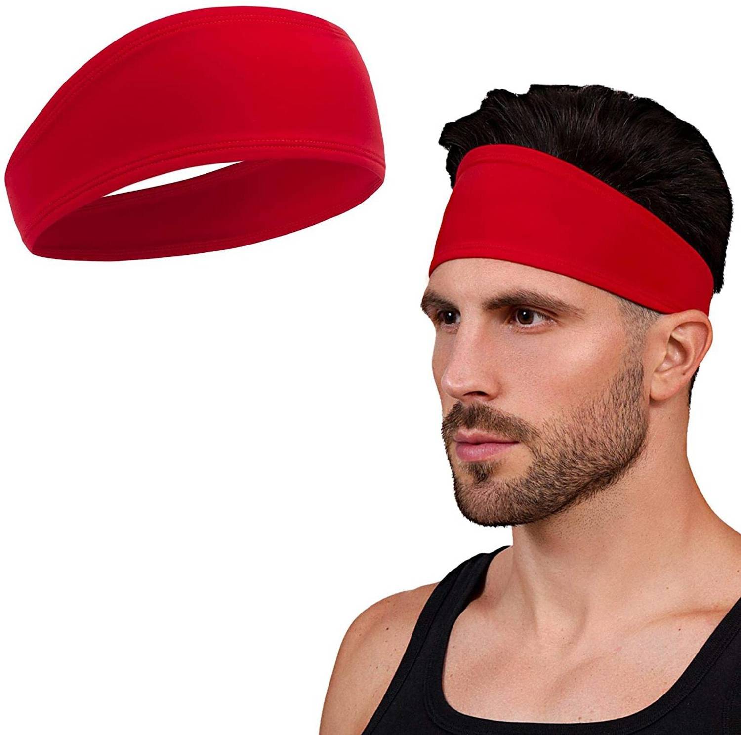Bismaadh Mens Headband - Running Sweat Head Bands for Sports - Athletic Sweatbands for Workout/Exercise, Tennis & Football - Ultimate Performance Stretch & Moisture Wicking Head Band