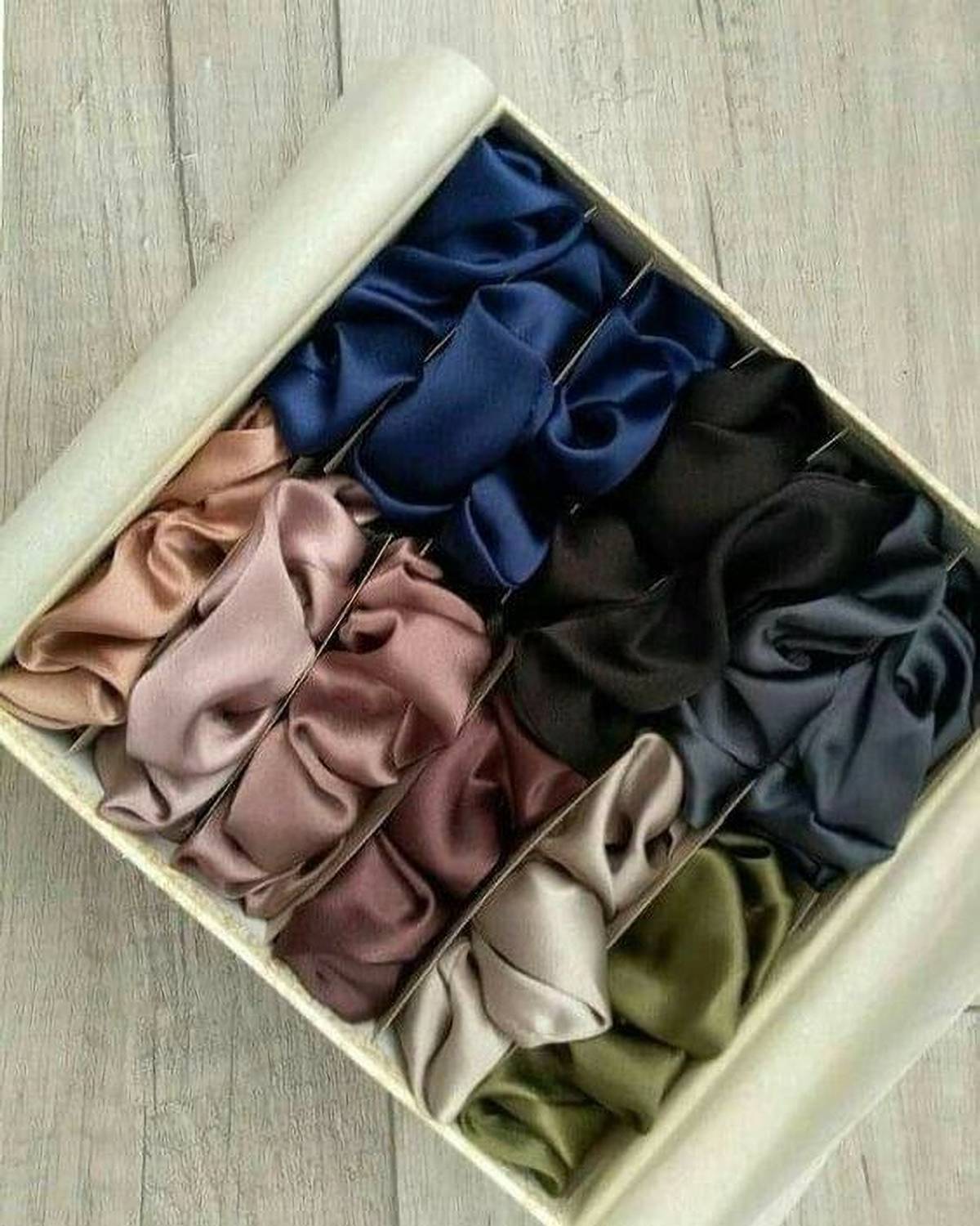 AWWAL SHOP Silk High Glossy Satin Scrunchies for Girl & Woman Set of-24 (Multicolor) Hair Band