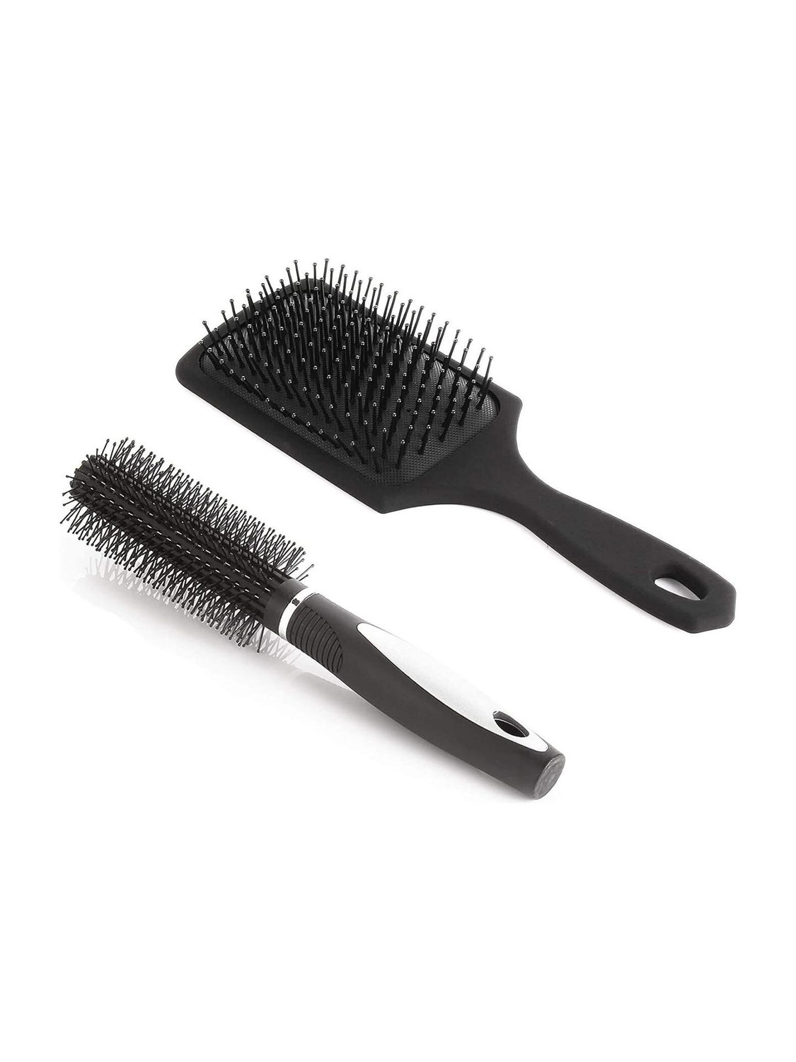 Image of FROSTED COSMETIC Round Rolling Curling Comb Hair Brush With Paddle Brush Comb For Men And Women