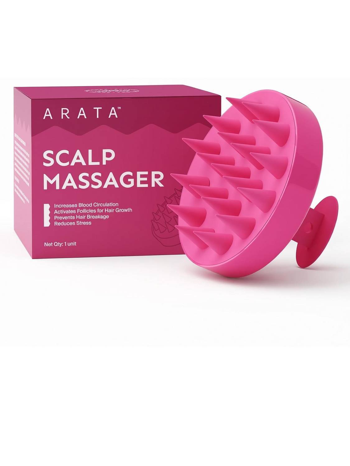 ARATA Scalp Massager with Silicone Bristles | Deep Clean, Exfoliate & Boost Blood Flow