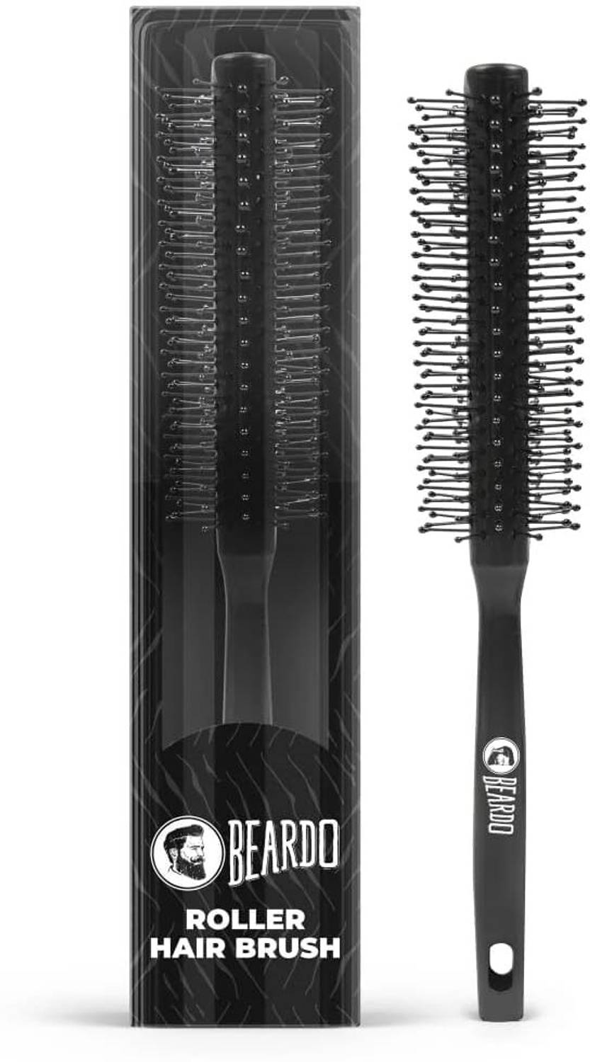 BEARDO Roller Volumizer Hair Brush for Smoothing & Volumizing| Mini Paddle Comb for Men