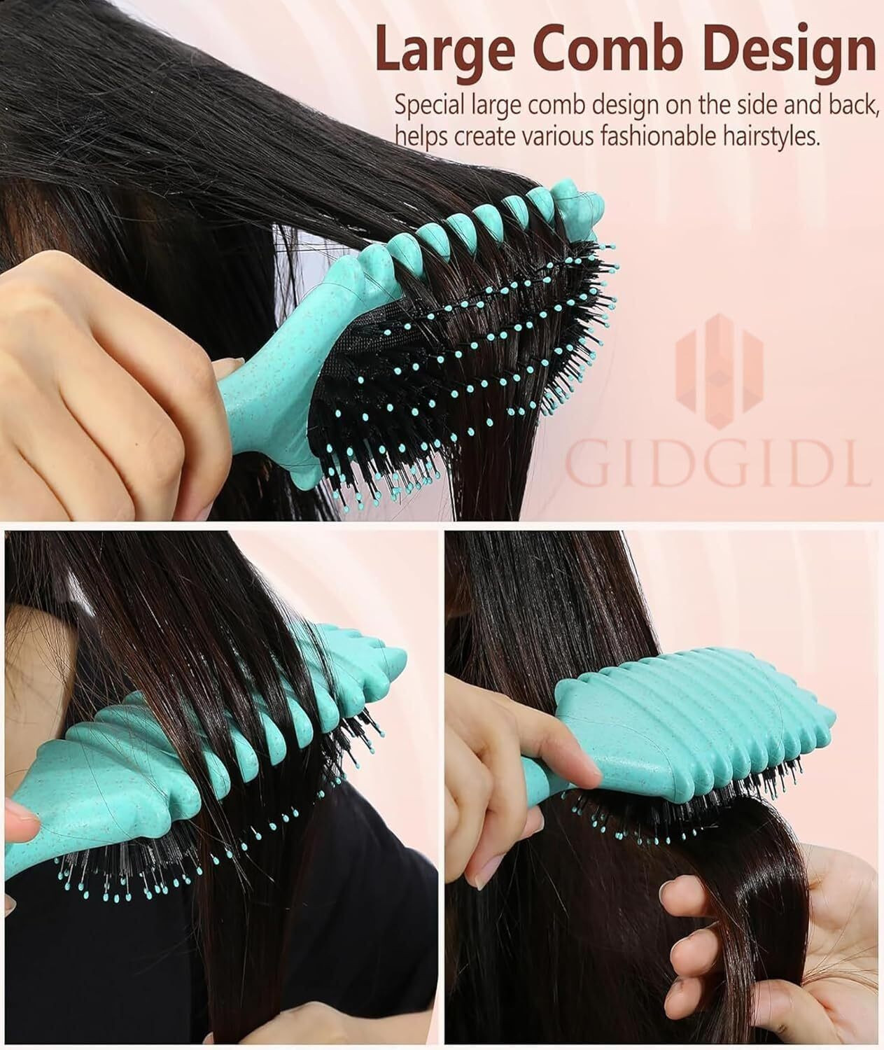 Image of jaswanthstore Curly Hair Comb, Curl Defining Comb, Bristle Hair Brush Styling Brush