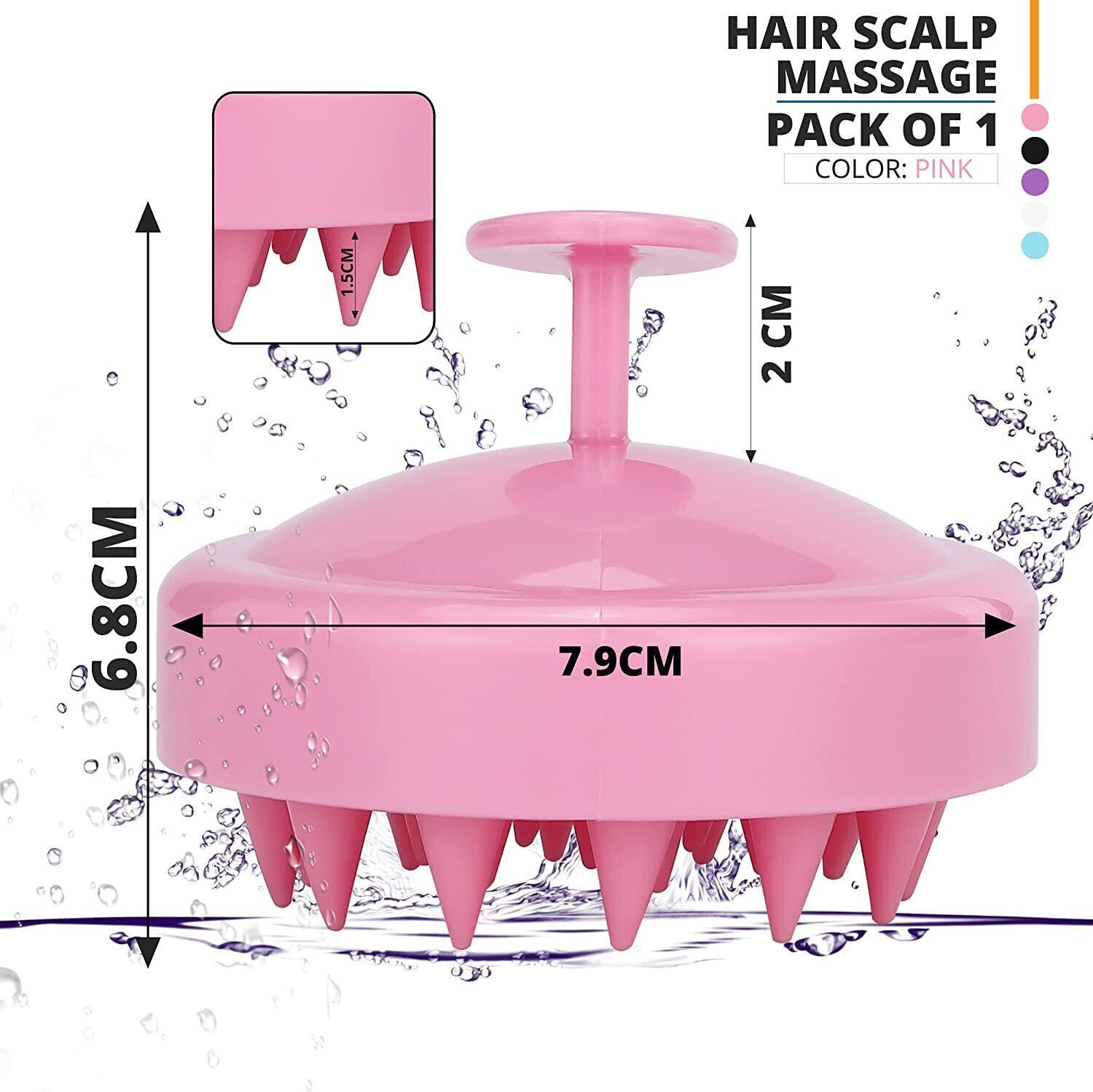 Image of Episkey Scalp Massager Brush With Soft Silicon Bristles For Men & Women | PINK35