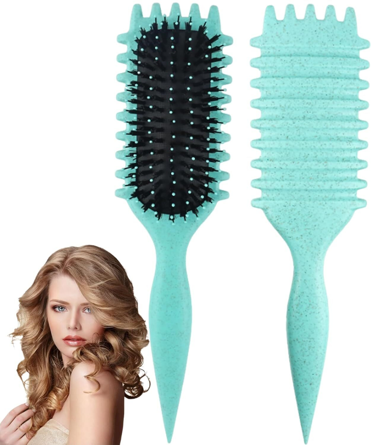 Image of jaswanthstore Curly Hair Comb, Curl Defining Comb, Bristle Hair Brush Styling Brush