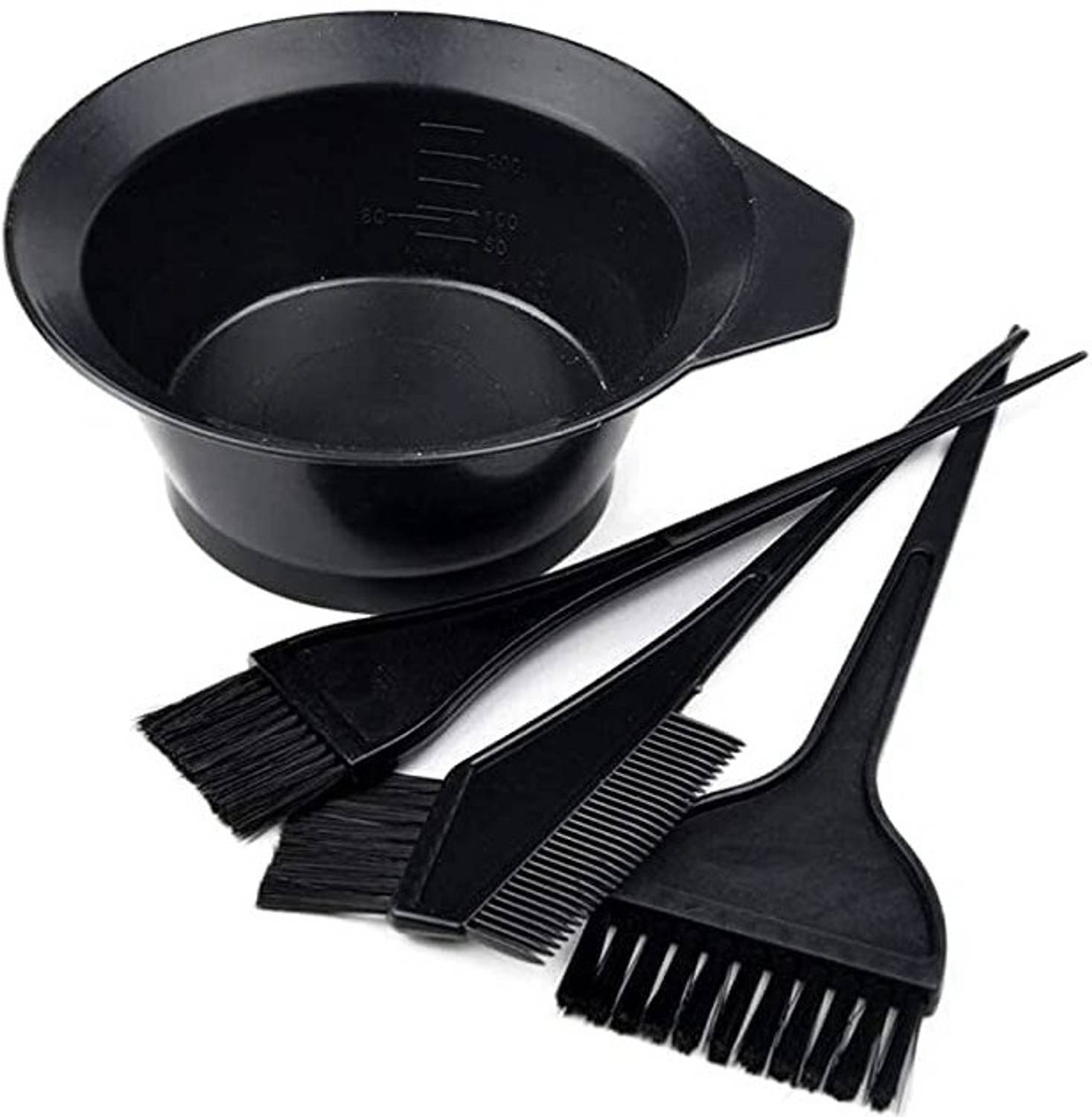 angelie Professional Use Hair Coloring Dyeing Kit Brush with Bowl (Black)