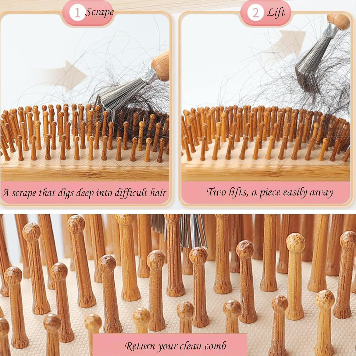 Image of UrbanMooch Boar Bristle Hair Brush With Hair Brush Cleaner