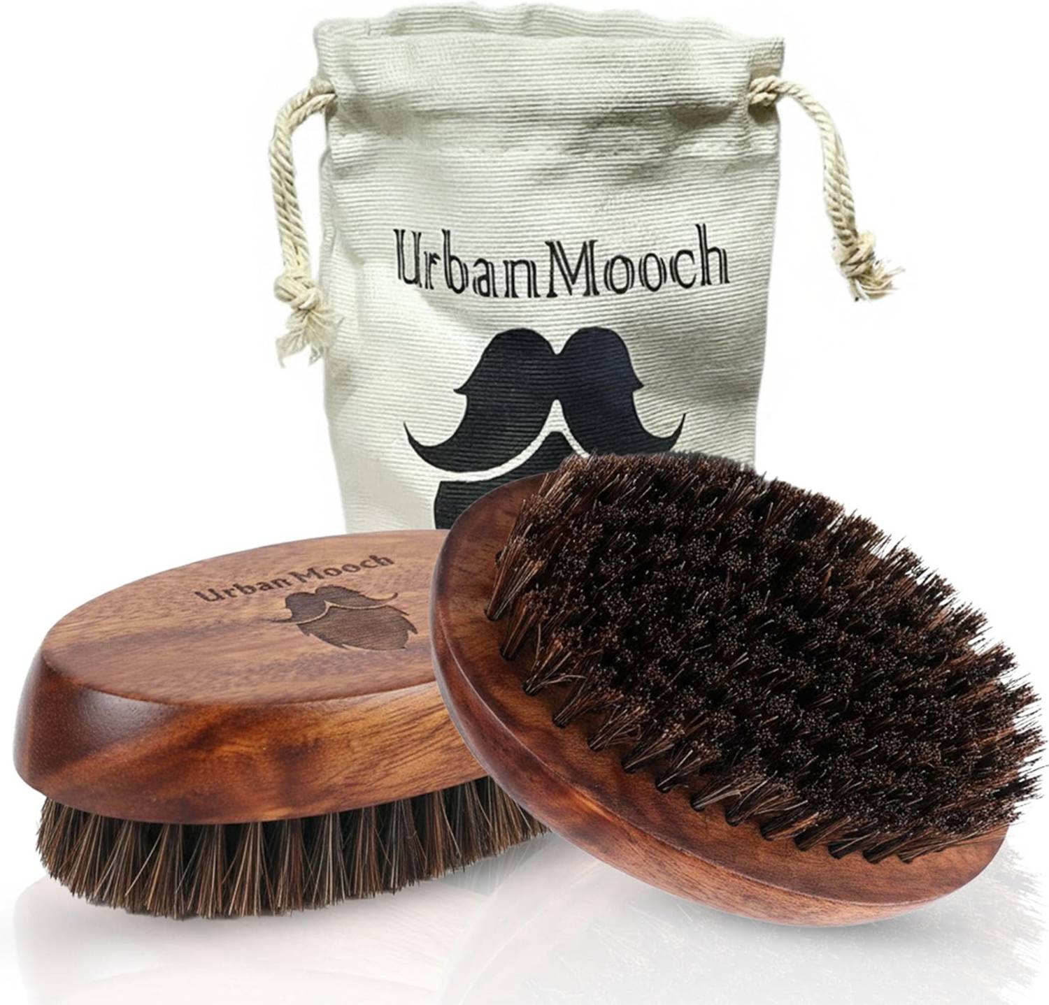 UrbanMooch 100% Natural Bristle Wooden Beard Brush
