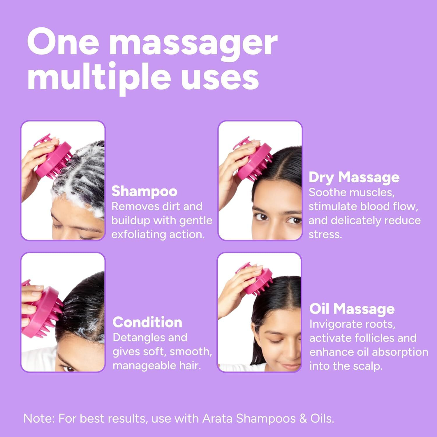 Image of CYPAT Hair Massage Shampoo Brush and 6oz Hair Dyeing, Oil Applicator Bottle A