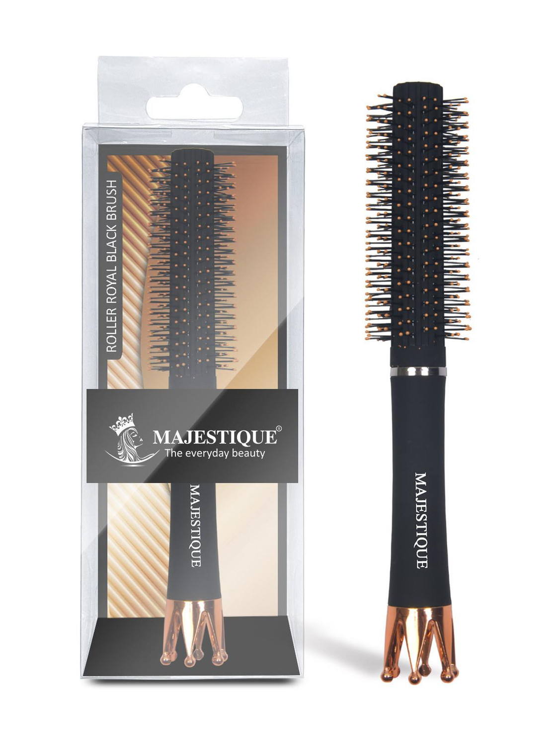 MAJESTIQUE Round Brush for Blow Drying is perfect Exclusive Crown Handle