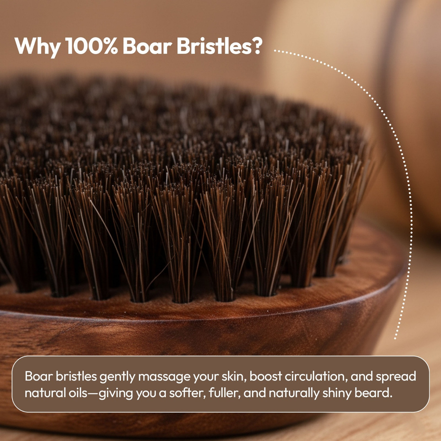 Image of UrbanMooch 100% Natural Bristle Wooden Beard Brush For A Healthy Beard & Styling