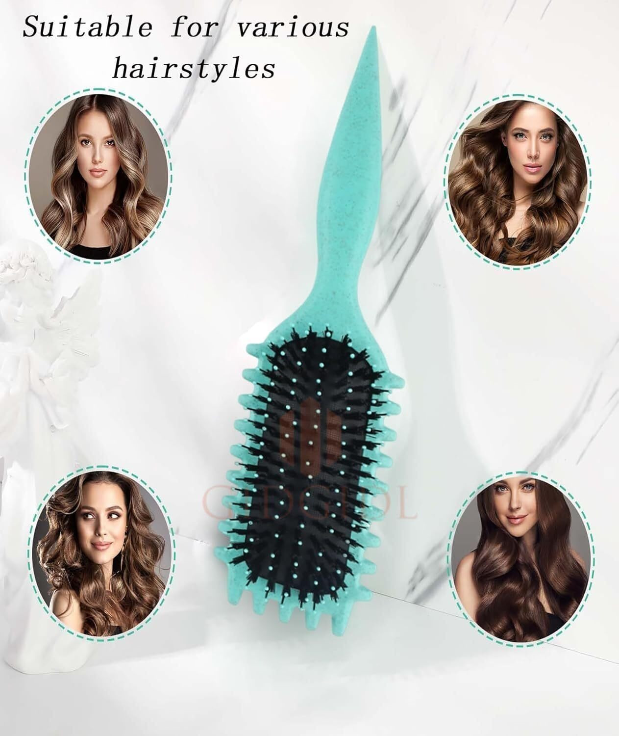 Image of jaswanthstore Curly Hair Comb, Curl Defining Comb, Bristle Hair Brush Styling Brush