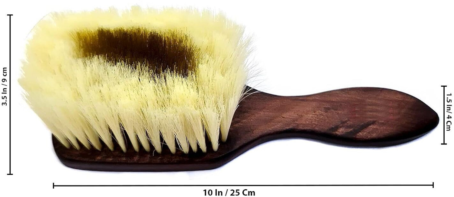 Image of M.S TRADERS Large Neck Duster Brush Anself Soft Barber Wooden Handle Cutting Brush