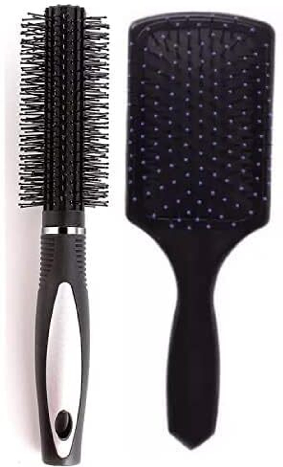 Image of FROSTED COSMETIC Round Rolling Curling Comb Hair Brush With Paddle Brush Comb For Men And Women