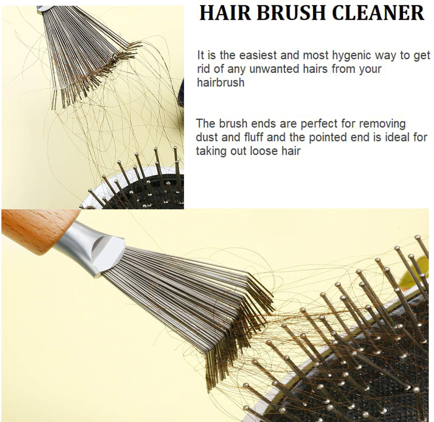 Image of UrbanMooch Boar Bristle Hair Brush With Hair Brush Cleaner