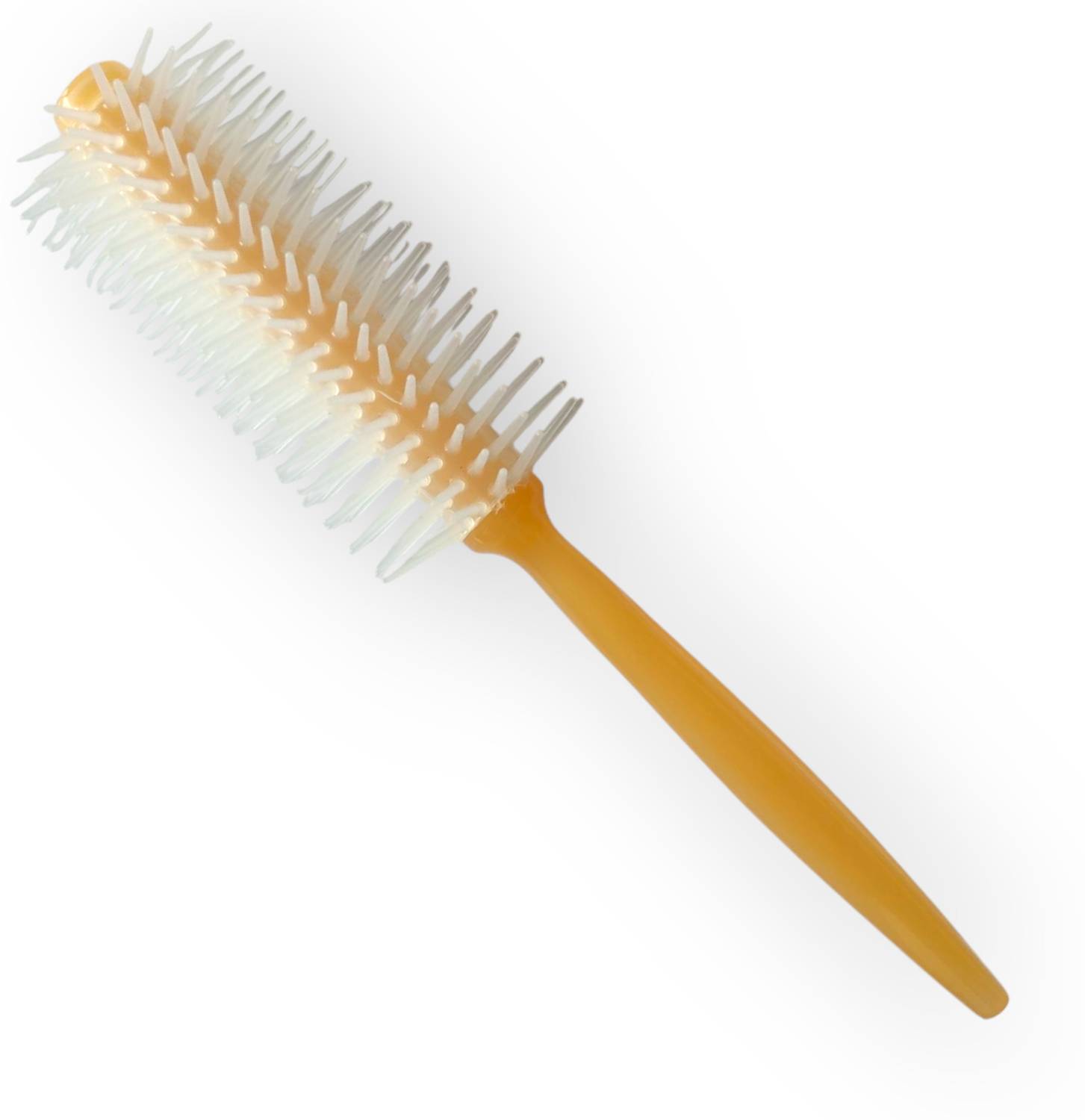 ARPANA BRIGHT Round Hair Brush Roller Comb with Nylon Bristles, Brown Handle, 21 CM