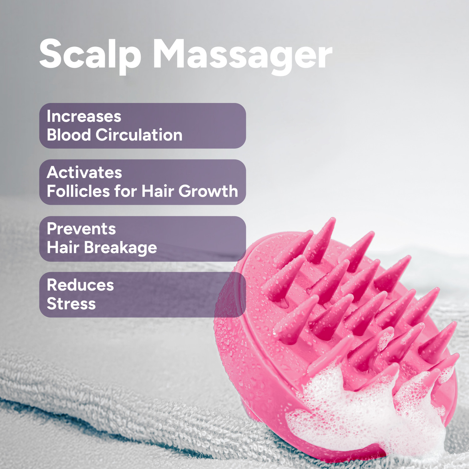 Image of arata Scalp Massager with Silicone Bristles | Deep Clean, Exfoliate & Boost Blood Flow