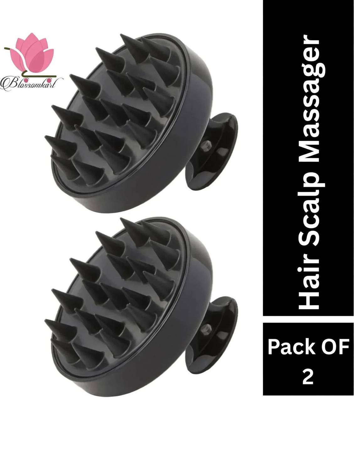 BlossomKart Scalp Massager, Pack OF 2, Black