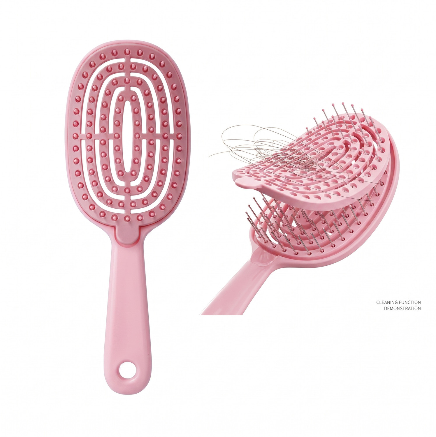 Image of The Dero Easy To Clean Detangling Hair Brush Curved Vented Hair Brush