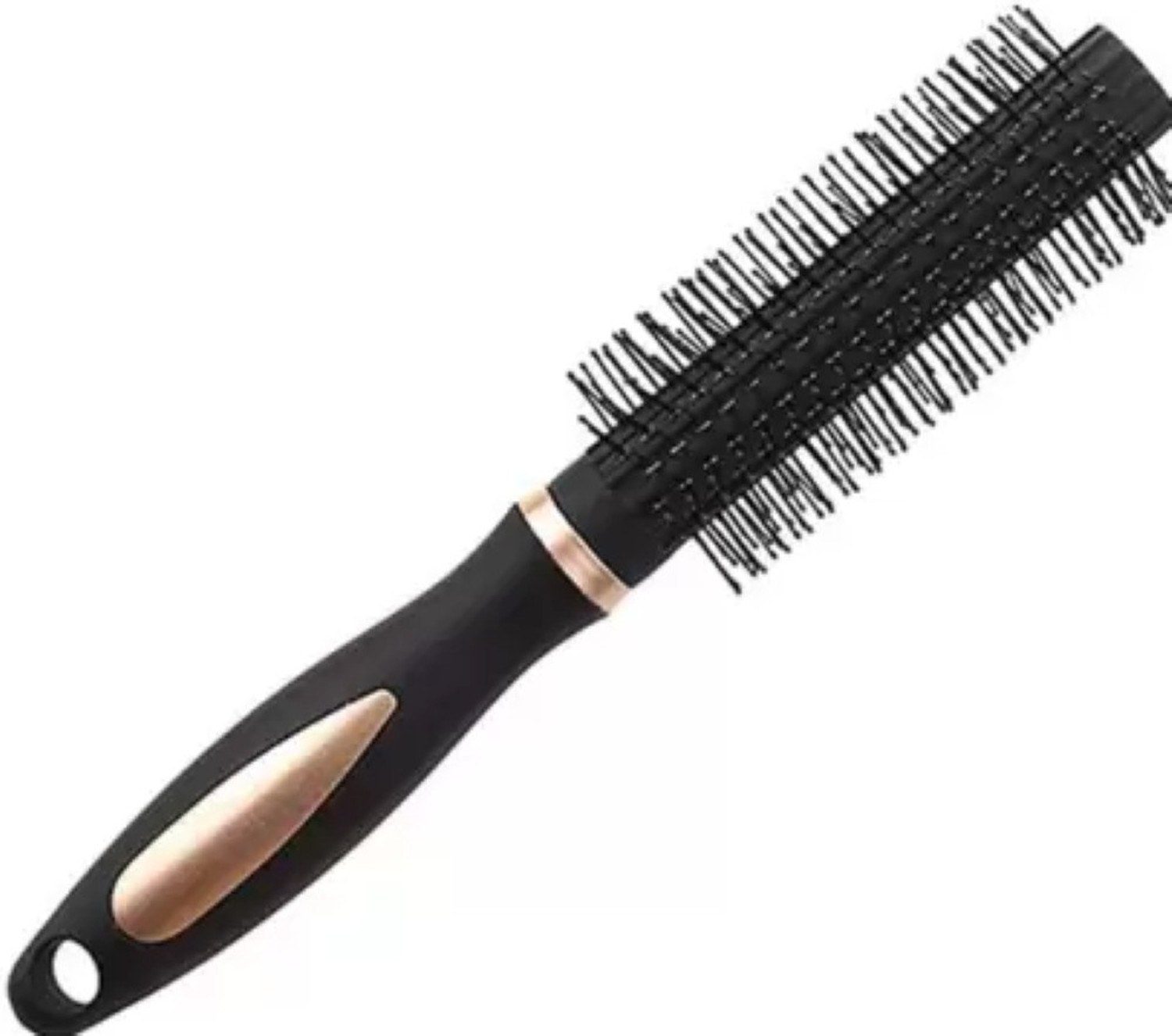 Image of feelhigh Premium Round Rolling Curling Black Comb For Men And Women (Pack of 1)