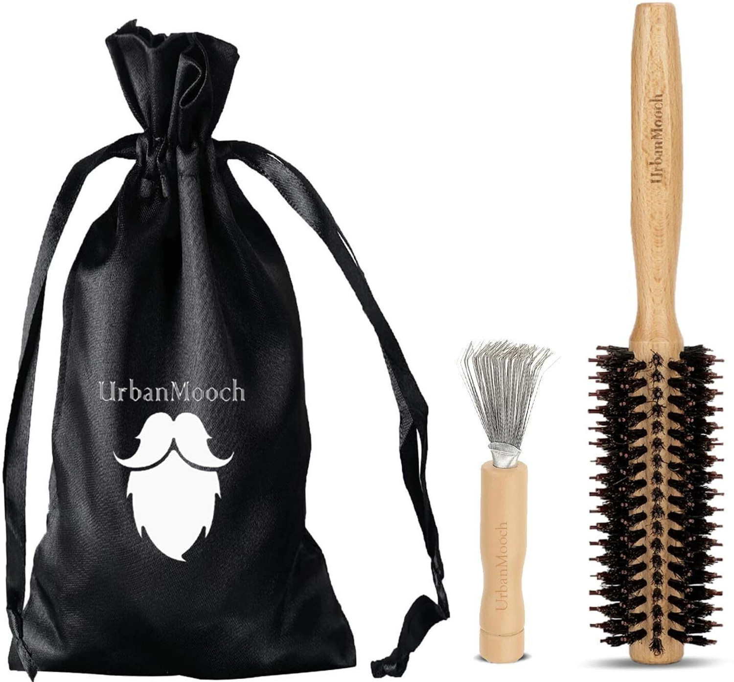 Image of UrbanMooch Round Hair Brush for Men & Women and Hair Brush Cleaner Combo, For Quick Blowout