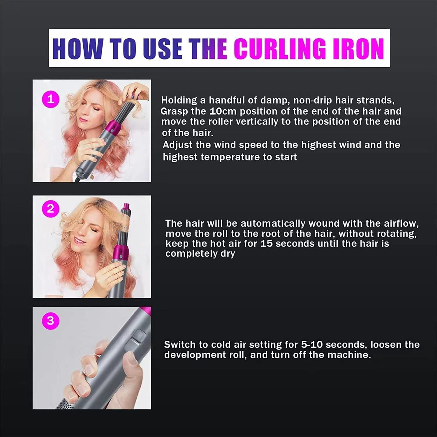 Image of AARADHYA SELLS 5 in 1 Style Hair Dryer Hot Air Brush Dryer for Woman Hair Dryer Hair Dryer