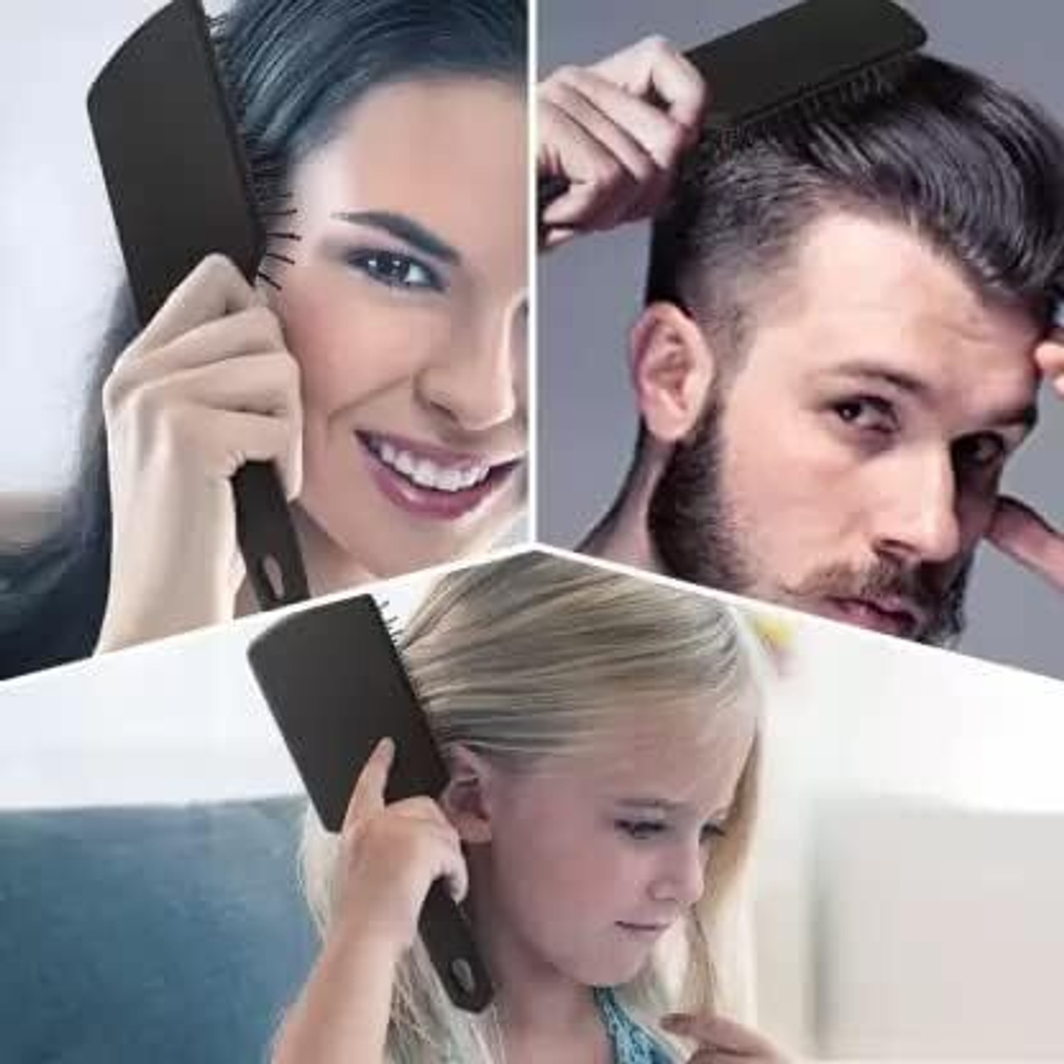 Image of FROSTED COSMETIC Round Rolling Curling Comb Hair Brush With Paddle Brush Comb For Men And Women