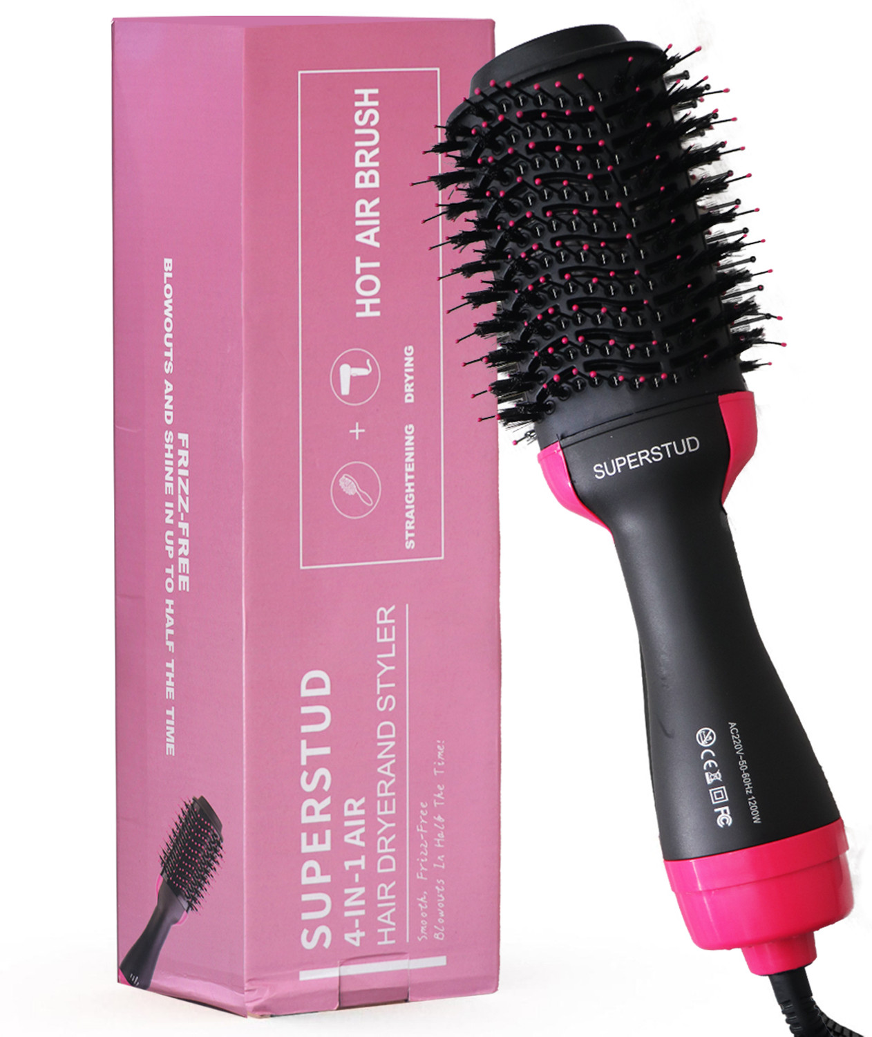 Image of SUPERSTUD Hot Air Brush Hair Dryer | Hair Styler, Straightener & Curler Hair Curler