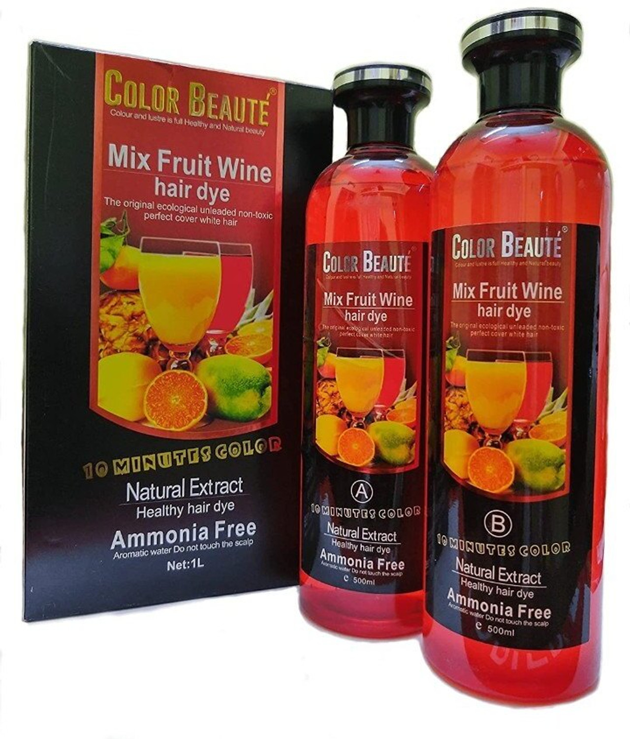 Image of Color Beaute MIX FRUIT WINE HAIR COLOR GEL , NATURAL BLACK