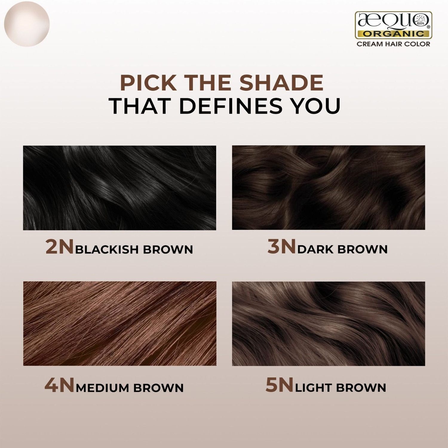 Image of Aequo Organic Cream Hair Color 3N Dark Brown | 100% Grey Coverage | Ammonia Free , Dark Brown
