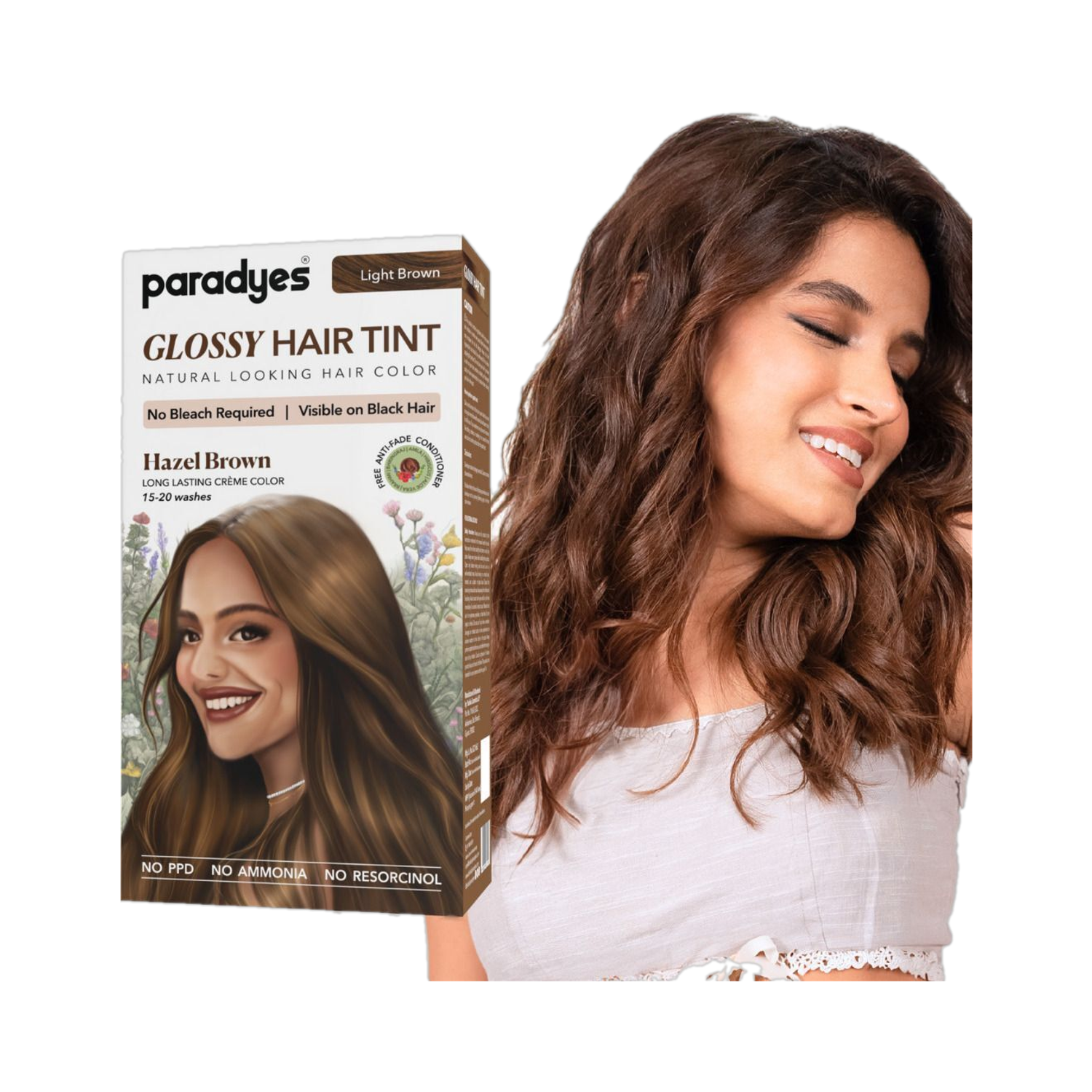 paradyes No Bleach Glossy Hair Tint - Hazel Brown