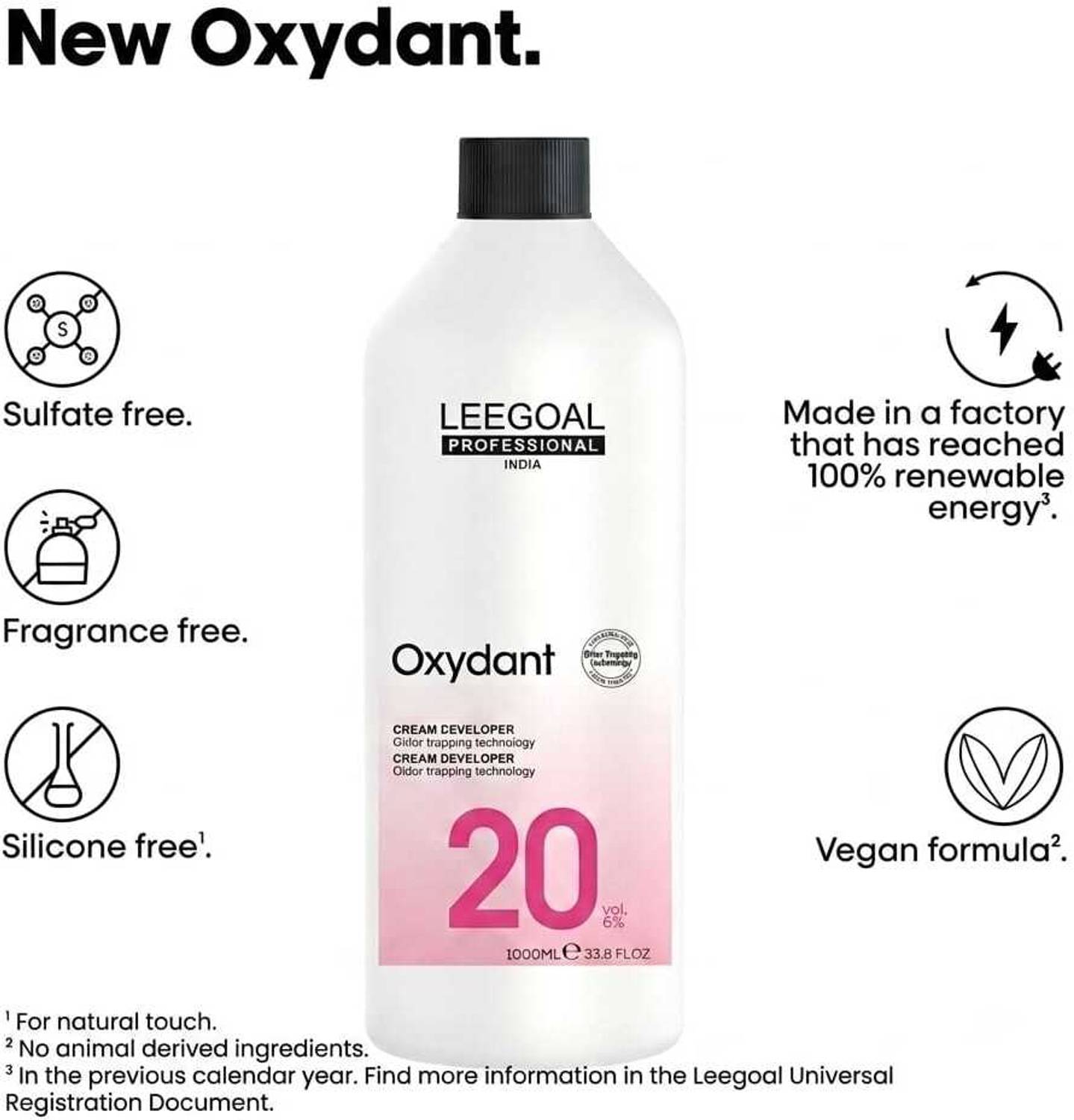LEEGOAL Hair Color 1Black 60ml + Developer 1000ml Combo - Image 3