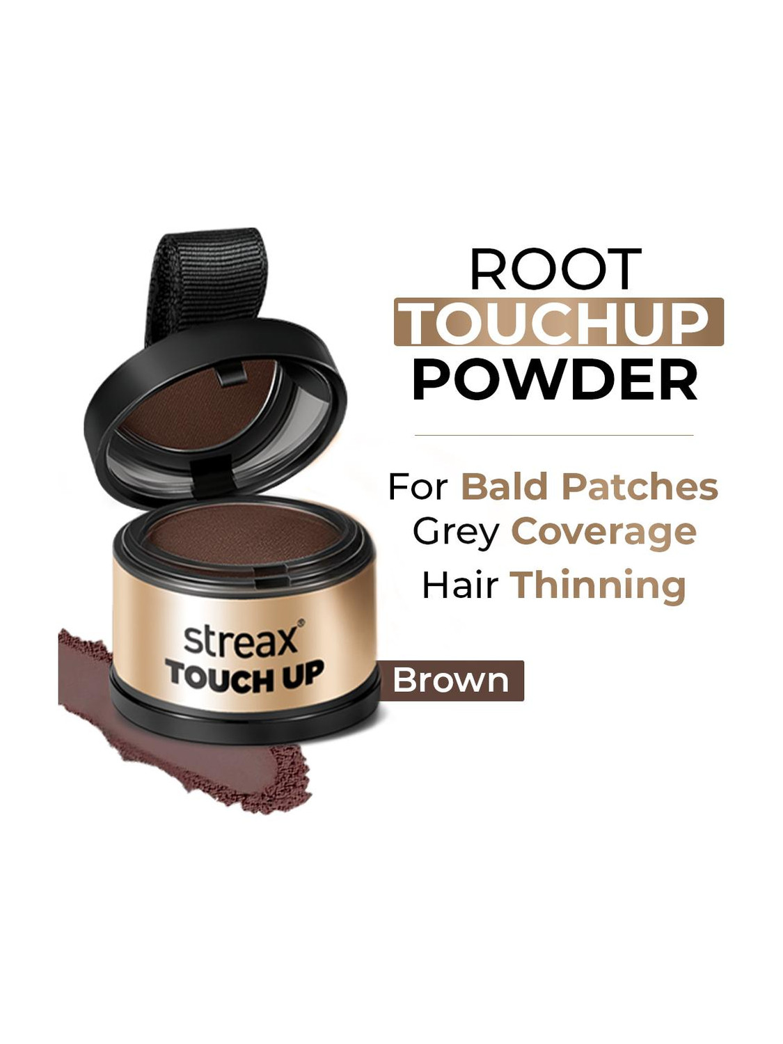 Streax Hair Root Touch Up Powder Brown - 4gm , Brown