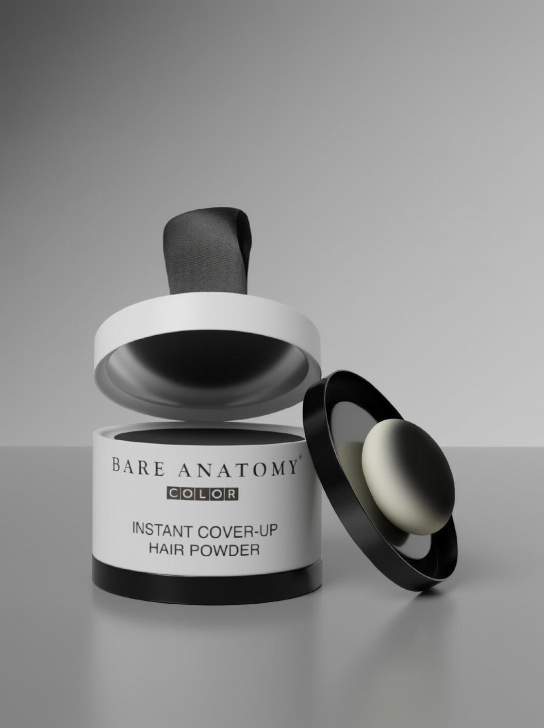 BARE ANATOMY Cover-Up Hair Powder for 100% Instant Grey Coverage | Seamless Natural Finish , Balck